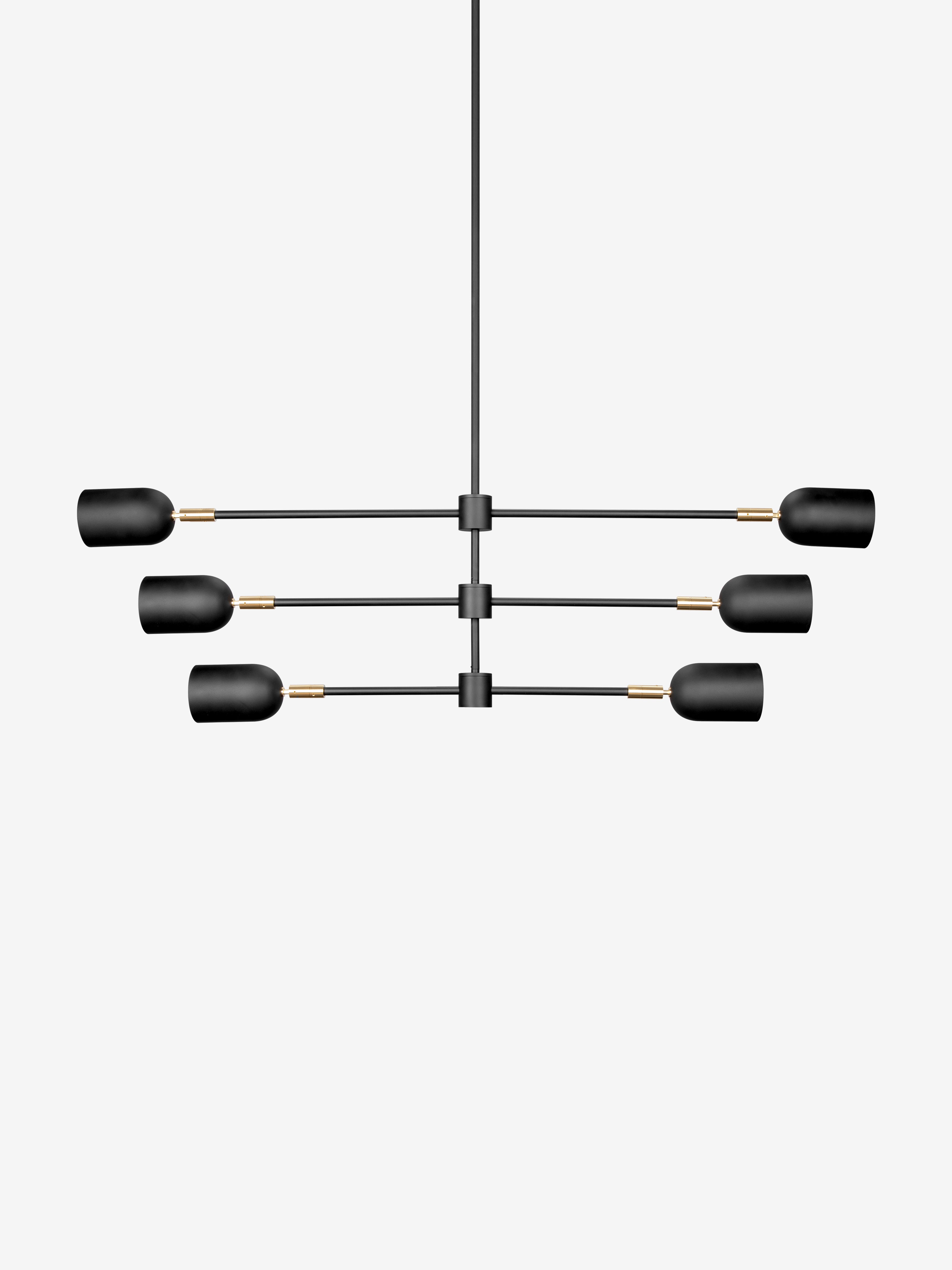 Petaluma 3 / Pendant / Black and Brass