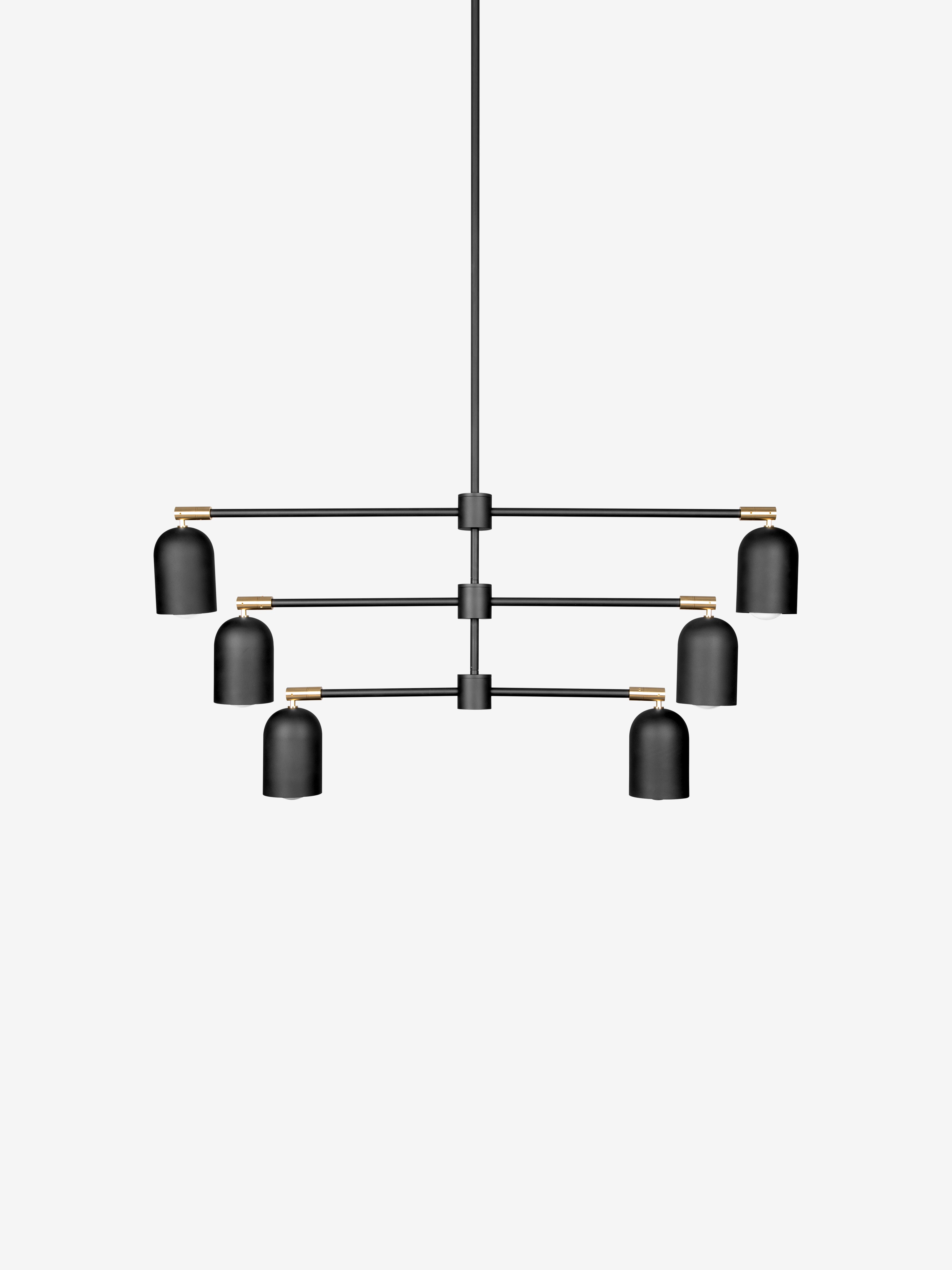 Petaluma 3 / Pendant / Black and Brass