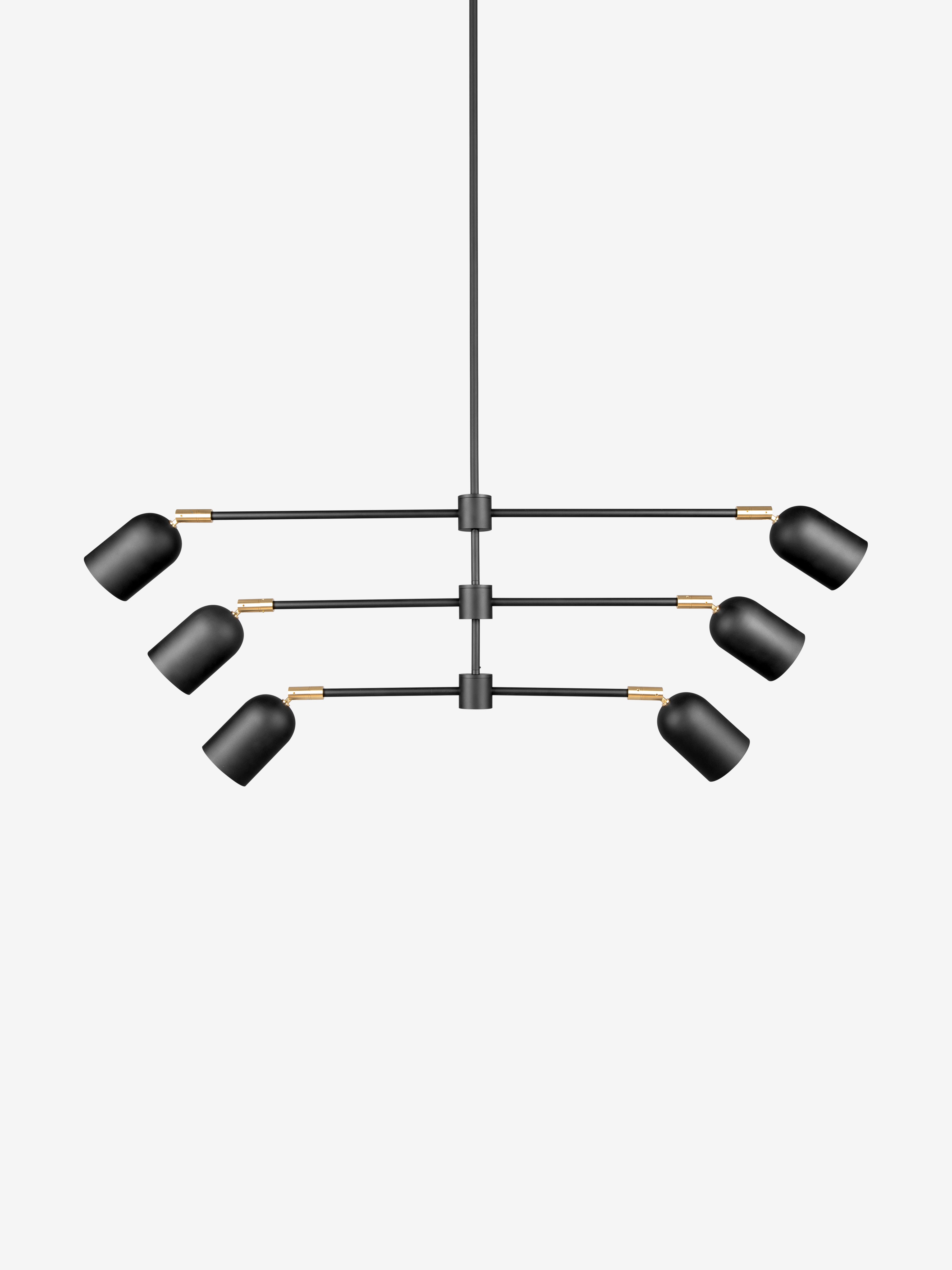 Petaluma 3 / Pendant / Black and Brass