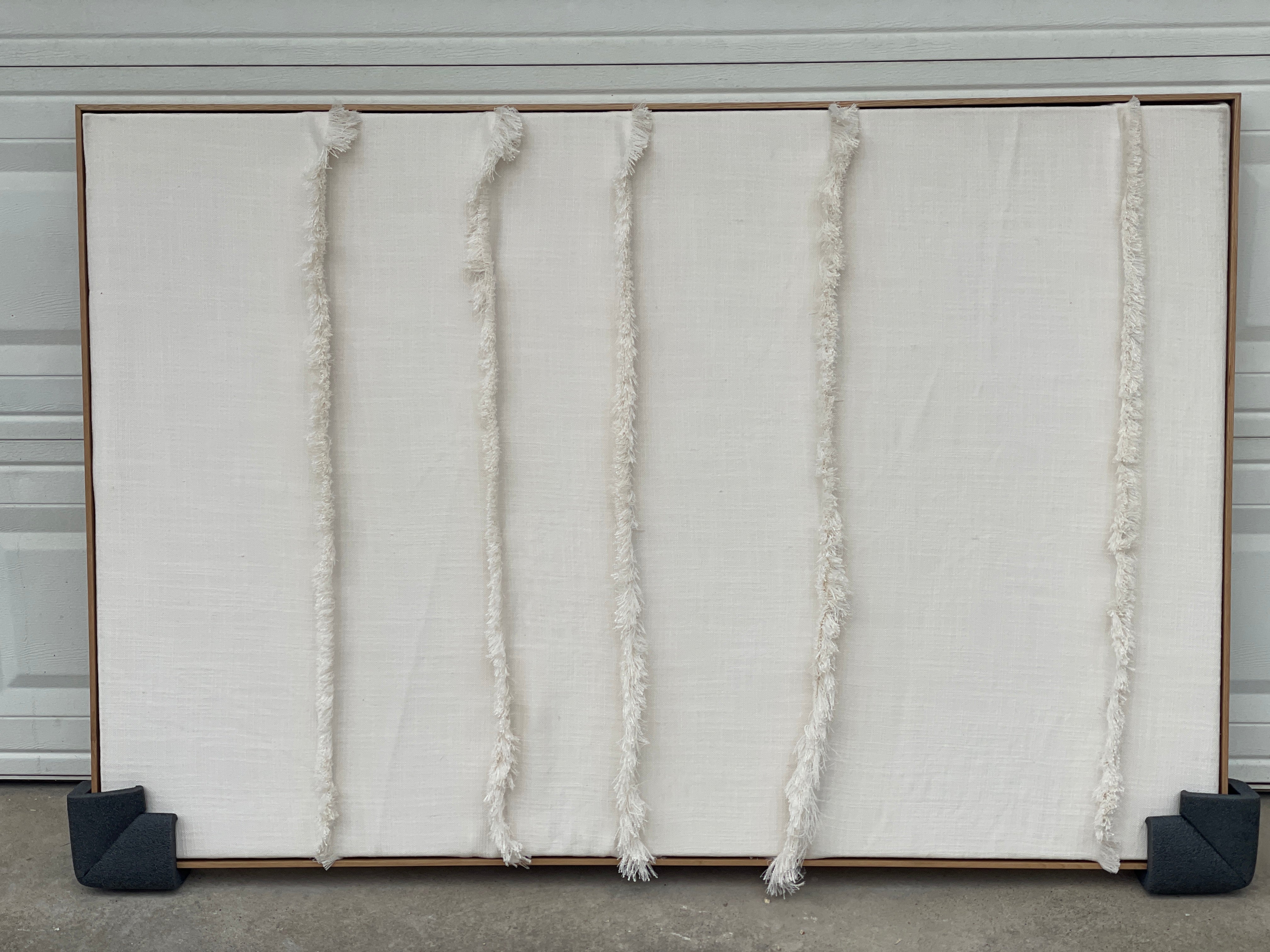 Paneled and Frayed Linen Art