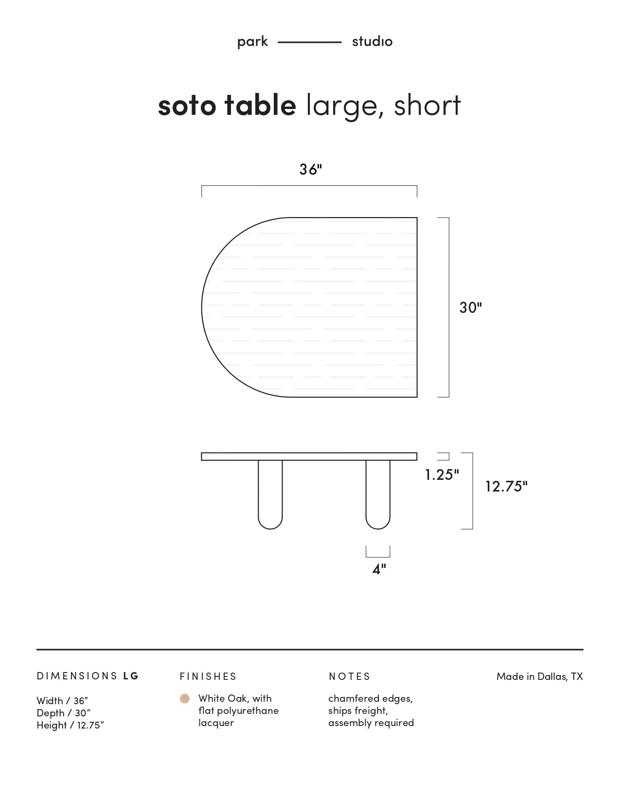 Soto / Coffee Table / White Oak