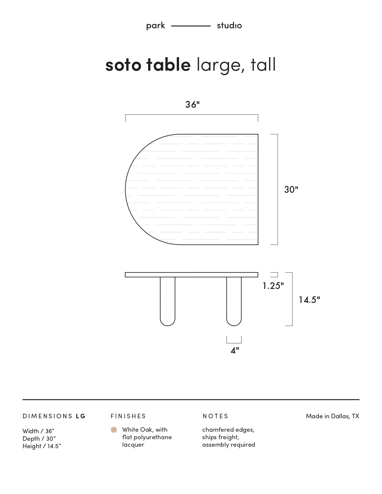 Soto / Coffee Table / White Oak
